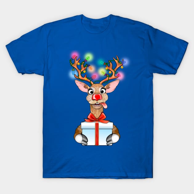 Adorable Christmas Reindeer T-Shirt by SafSafStore